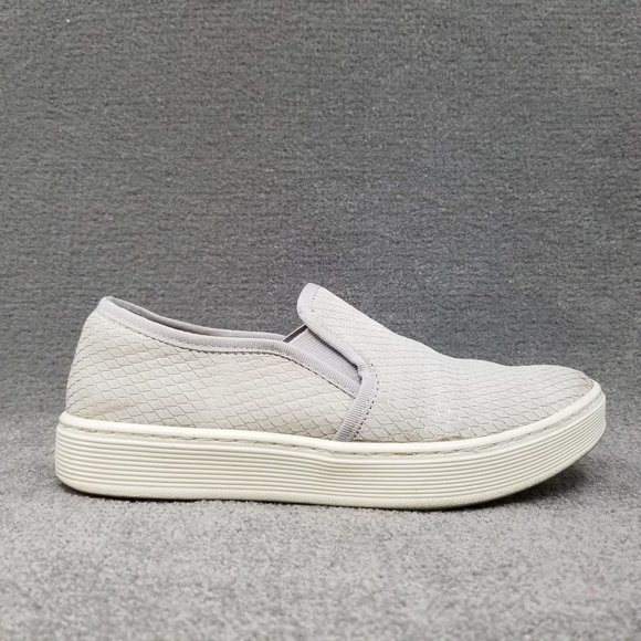 Sofft Leather Loafers Womens Grey Mist Snake Print Slip On Sneakers Size 6 M - Picture 1 of 13